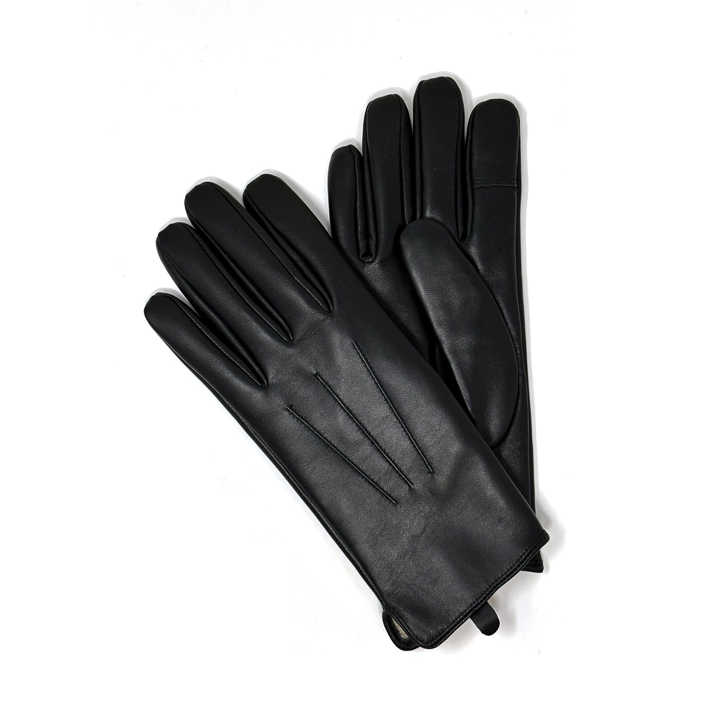 Black Leather Gloves with Cashmere Lining