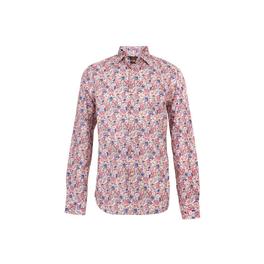 Men's Floral Print long sleeve sport shirt button up 100% cotton with franco collar - Shop stylish high-quality mens sport shirts by Ike Behar.