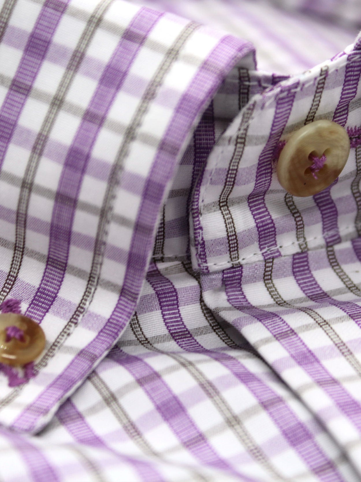 white and purple dress shirt Purple & White Check Button-Down Sport Shirt S